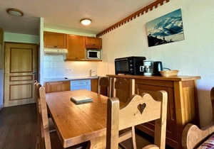 10m from ski slopes, floor -3, balcony, tv, ski locker, 35m², Les Menuires