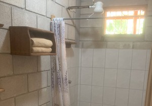 A rustic lodge surrounded by gardens, in a jungle setting - double Room 1