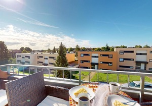 Bright, modern 2-room vacation apartment for 4 people with balcony by the Baltic Sea