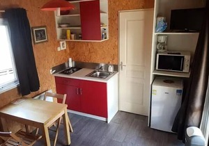 Camping-Caravaneige l'Iscle de Prelles * - Chalet Comfort Type Modulo 18 - 18 m2/1 bedroom - Covered terrace 15 m2 4 people