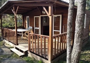 Camping-Caravaneige l'Iscle de Prelles * - Chalet Comfort Type Modulo 18 - 18 m2/1 bedroom - Covered terrace 15 m2 4 people
