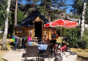 Camping-Caravaneige l'Iscle de Prelles * - Chalet Comfort Type Modulo 18 - 18 m2/1 bedroom - Covered terrace 15 m2 4 people