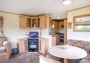 Comfortable caravan with one double and two twin.