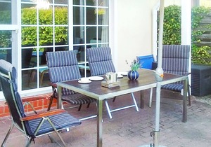 Cozy first floor apartment with south-facing terrace, WLAN, washing machine, max. 4 p.