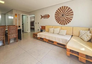F1-Pe na Areia da Praia do Tombo, 2 Suites, Ar Cond, 2 Banheiros, 1 Vaga + Roupas de Cama