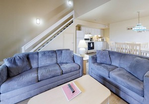 Golf course front home with wood-burning fireplace, deck & paid pool access