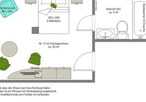 Großes Doppelzimmer mit Seeblick III - Ferienzimmer und -wohnungen mit Seeblick