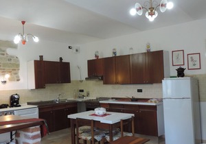 Isolated on hill, flat with terrace among romanesque art,quiet,nature.
