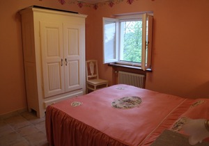 Isolated on hill, flat with terrace,garden among romanesque art,quiet,nature