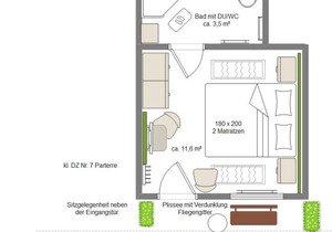 Kleines Doppelzimmer - Ferienzimmer und -wohnungen mit Seeblick