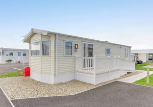 Modern and contemporary 12ft-wide caravan with two twin.