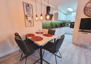 Modern furnished vacation apartment (46 sqm) for up to 4 people with south-facing terrace