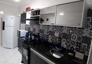 Praia Grande - Cidade Ocian Apê -Barbecue/1 vacancy -70mt from the sea