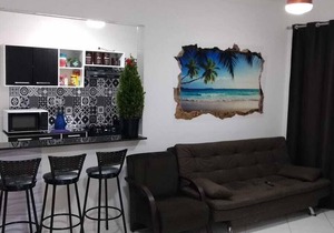 Praia Grande - Cidade Ocian Apê -Barbecue/1 vacancy -70mt from the sea