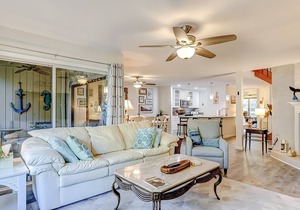 Spacious all-suite villa with lagoon views, screened porch, and shared pool