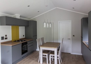 Spacious luxury lodge with high end décor to sleep four.