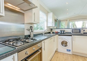 Spacious luxury lodge with high end décor to sleep four.