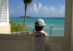 Studio/T1 facing the sea in a quiet luxury residence with private beach