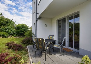 Terrace, free use of the AHOI adventure pool and sauna - Villa Antje FeWo 04