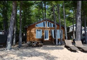 Waterfront cabin with private Sebago Lake Beach