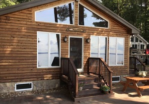 Waterfront cabin with private Sebago Lake Beach