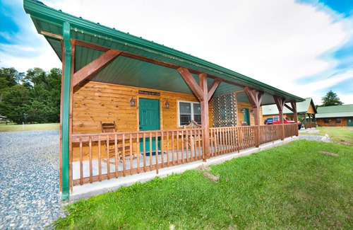 Flintstone Ski Chalet | 1/2 double cabin with king bed and single child sized pull-out sleep sofa (sleeps 2 adults & 1 child