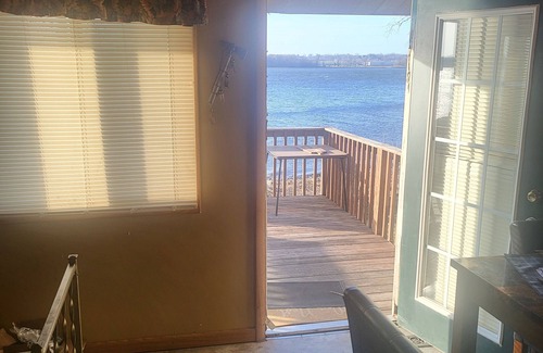 East Moline House | 1-bedroom house w/Cabin Interior on the Mississippi River.Campbells Island