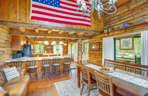 Log Cabin Cabin | 1 Mi to Lake: Log Cabin Retreat w/Fire Pit