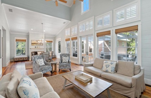 Folly Beach House | 1002 E Cooper The Folly Peach Beautiful Spacious House Steps from the beach