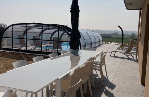 Lanmodez House | 14-person villa with sea view and heated indoor pool.