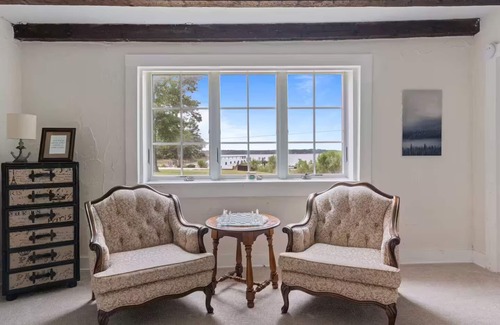 North House | 1899 Old Log Cabin School House w/10 acres on the Chesapeake Bay with Beach