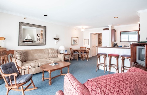 Boyne City Condo | 1BR Beachfront Condo on Gorgeous Lake Charlevoix | Fireplace | Sandy Beach |