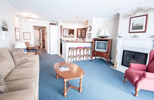 Boyne City Condo | 1BR Beachfront Condo on Gorgeous Lake Charlevoix | Fireplace | Sandy Beach |