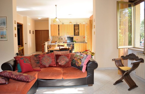 Gualdo Tadino Apartment | 2 bed room apartment, living room with fireplace