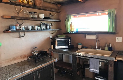 Cane Beds Cottage | 2 bedroom adobe home with AC, WiFi, great views, and new sauna and outdoor tub!