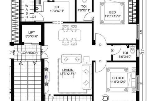 Gachibowli Apartment | 2 BHK Gachibowli AIG #102
