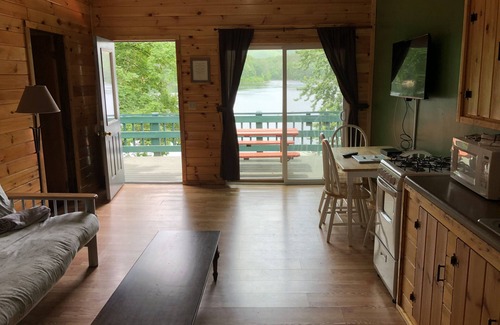 Lake Luzerne-Hadley Cabin | 2 BR Waterfront Lodge Suites Overlooking the Docks and Mountains Sunsets!