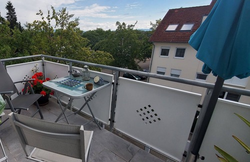 Sundheim Apartment | 2-room duplex fully equipped Kehl quiet area Rhine balcony Black Forest view