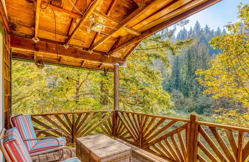 Washougal House | 2-story riverfront cabin with private beach, river views, grill, firepit and W/D