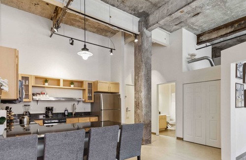 Strip District Apartment | 2BR 2BA Historic Loft Retreat With Pool