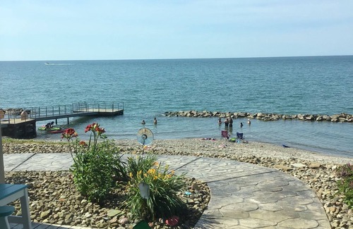Geneva-on-the-Lake Condo | 3 BR/3Bath Lakefront condo-Sleeps 8 Beach level-indoor pool , private beach