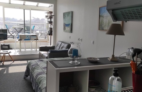 Perros-Guirec Apartment | 3 minutes from the beach, beautiful studio with 1 bed 2 p, veranda, terrace, park. wifi