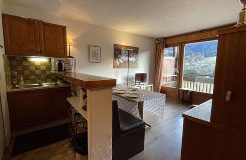 Praz-sur-Arly Apartment | 300m from resort center, 3rd floor, parking, tv, ski locker, 35m², Praz sur Arly