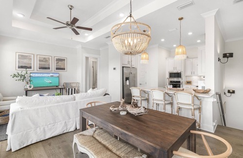 WaterSound Beach Condo | 30A freshly remodeled! Sleeps 8! 6-seater golf cart. Pets upon request.