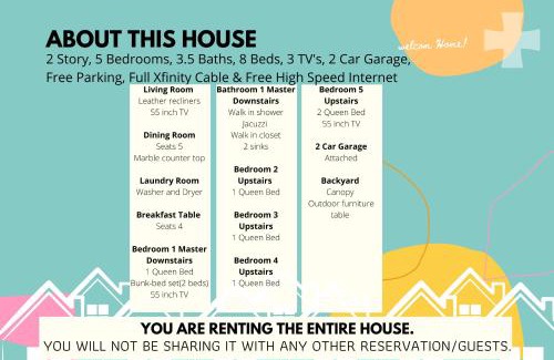 Clodine House | 350k Home, 5 BDR, Up to 16 guest, Middle of Town - Templar