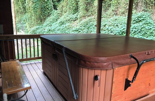 Lejunior Cabin | 3BR 2 Bath house with full kitchen, living room, and hot tub.