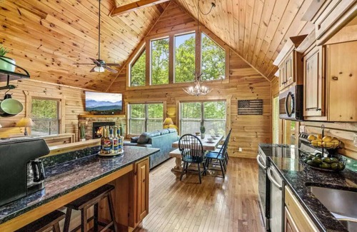 Black Bear Falls Cabin | 3BR Lodge near Downtown Gatlinburg with Game Room & Hot Tub!