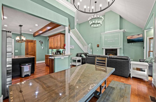 Sevierville Cabin | 4 King beds! Private, Heated Pool! Theater Room! Game Room! Bunks!