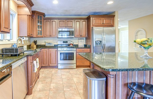 Barnstead House | 4-Season Home: Fireplace & Fire Pit in Barnstead