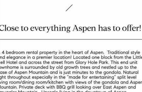 New Castle Resort | 4 Townhome Aspen Core by The Nell